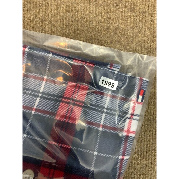 Vintage Tommy Hilfiger Shirt Mens M Plaid Short Sleeve Polo 90s Preppy Knit - Picture 6 of 6